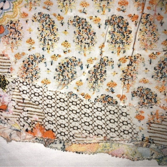 Sanctuary Sleeveless Mixed Print Summer Dress Size S Pleated Tiered Viscose - Picture 6 of 12